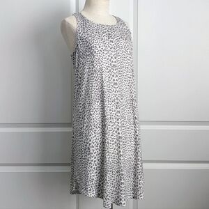 Room Service Sleep Shirt Chemise Sleeveless Animal Print Grey White M NWT